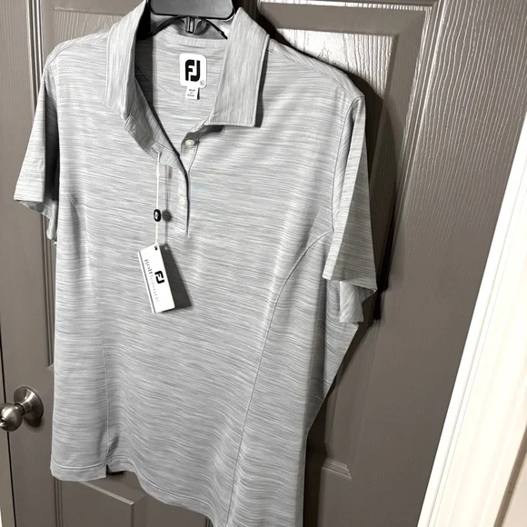 FootJoy Women’s New Space-Dyed Golf Polo Shirt Gray XL - Picture 3 of 12
